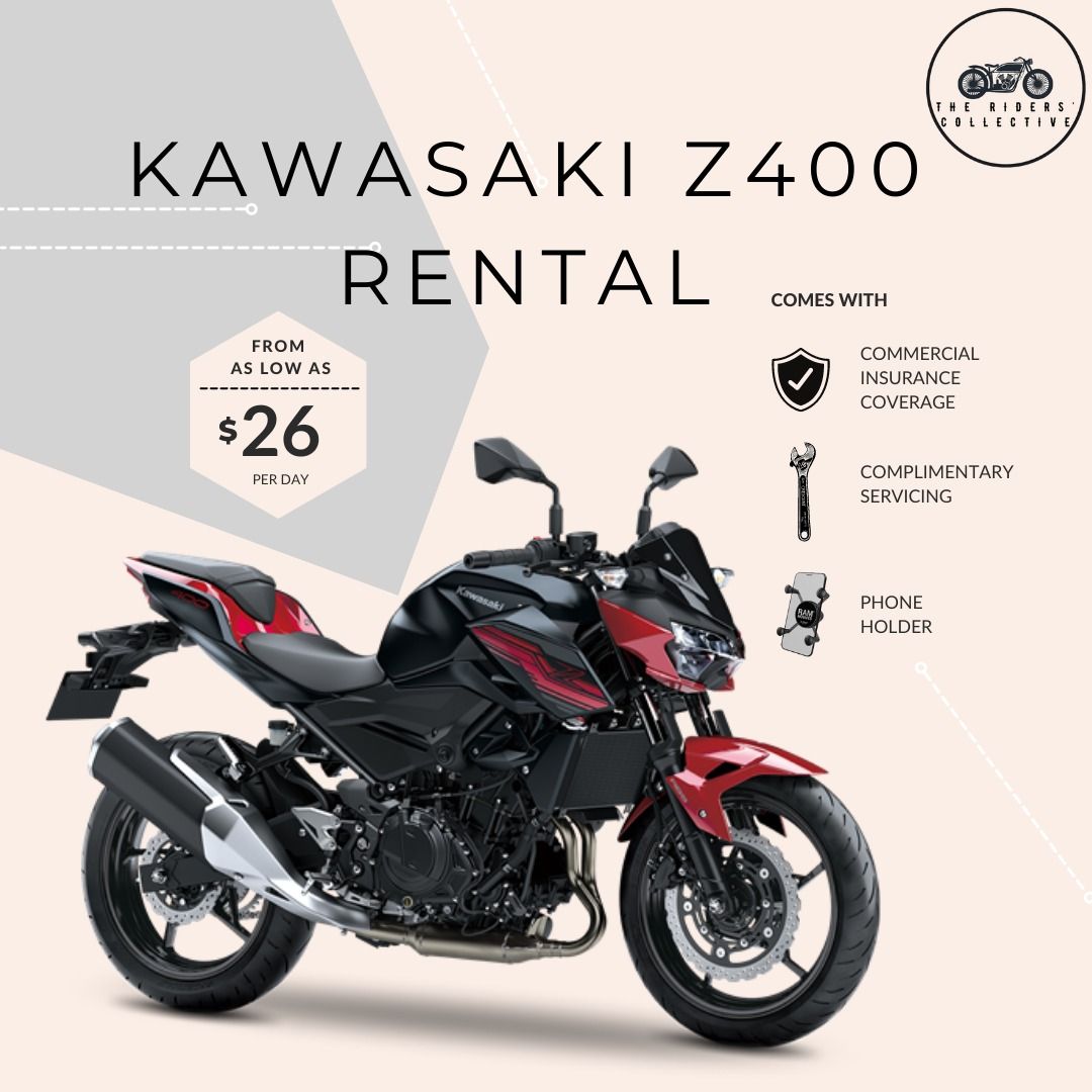 Kawasaki Z400 Rental, Motorcycles, Motorcycle Rental on Carousell