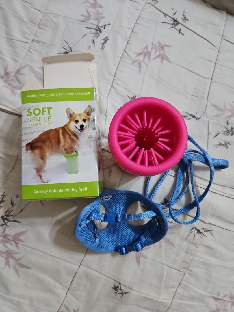 Leg washer silicone bristles and small size leash Pet Supplies