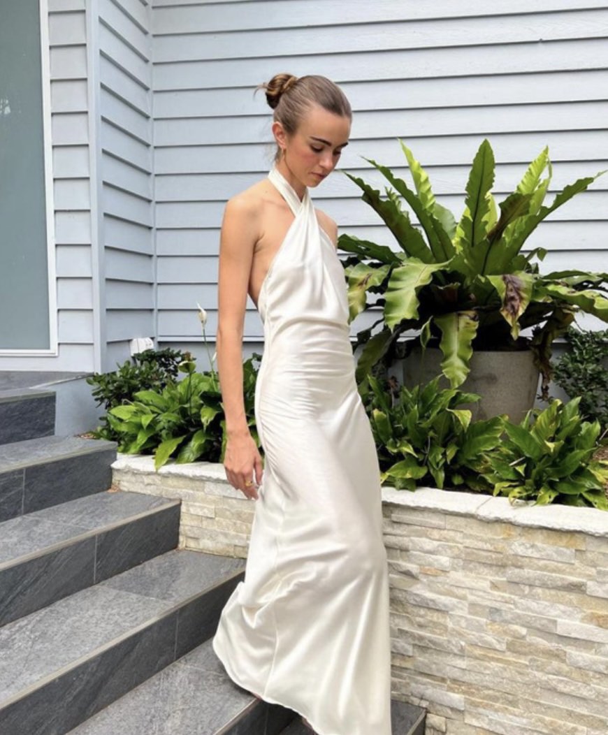 Silk halter store dress