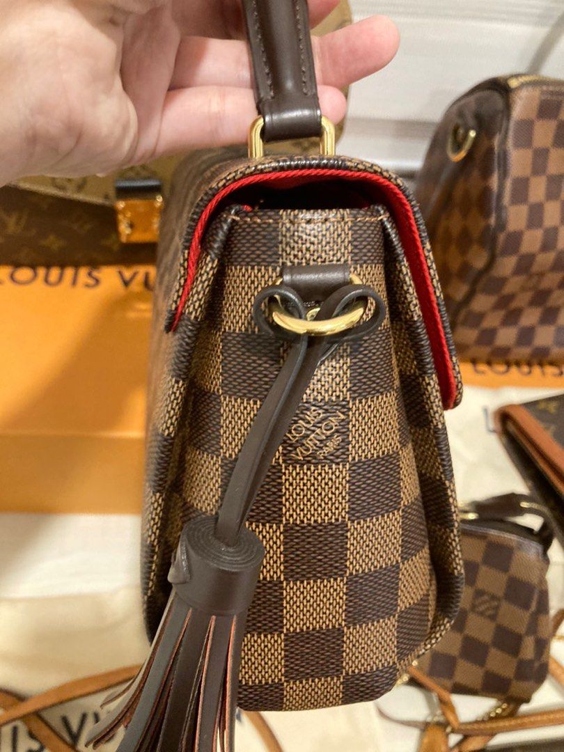 Louis Vuitton Damier Ebene Canvas Croisette Wallet Bag Article