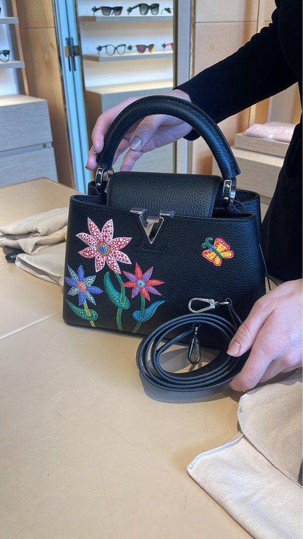 Louis Vuitton Monogram Flower Embossed Capucines Bag WITH gem