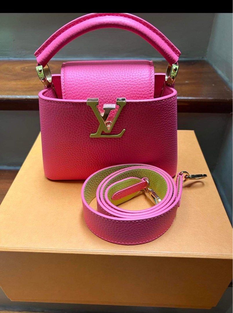 LOUIS VUITTON Capucines Mini Shoulder Bag M55987 leather Pink Used