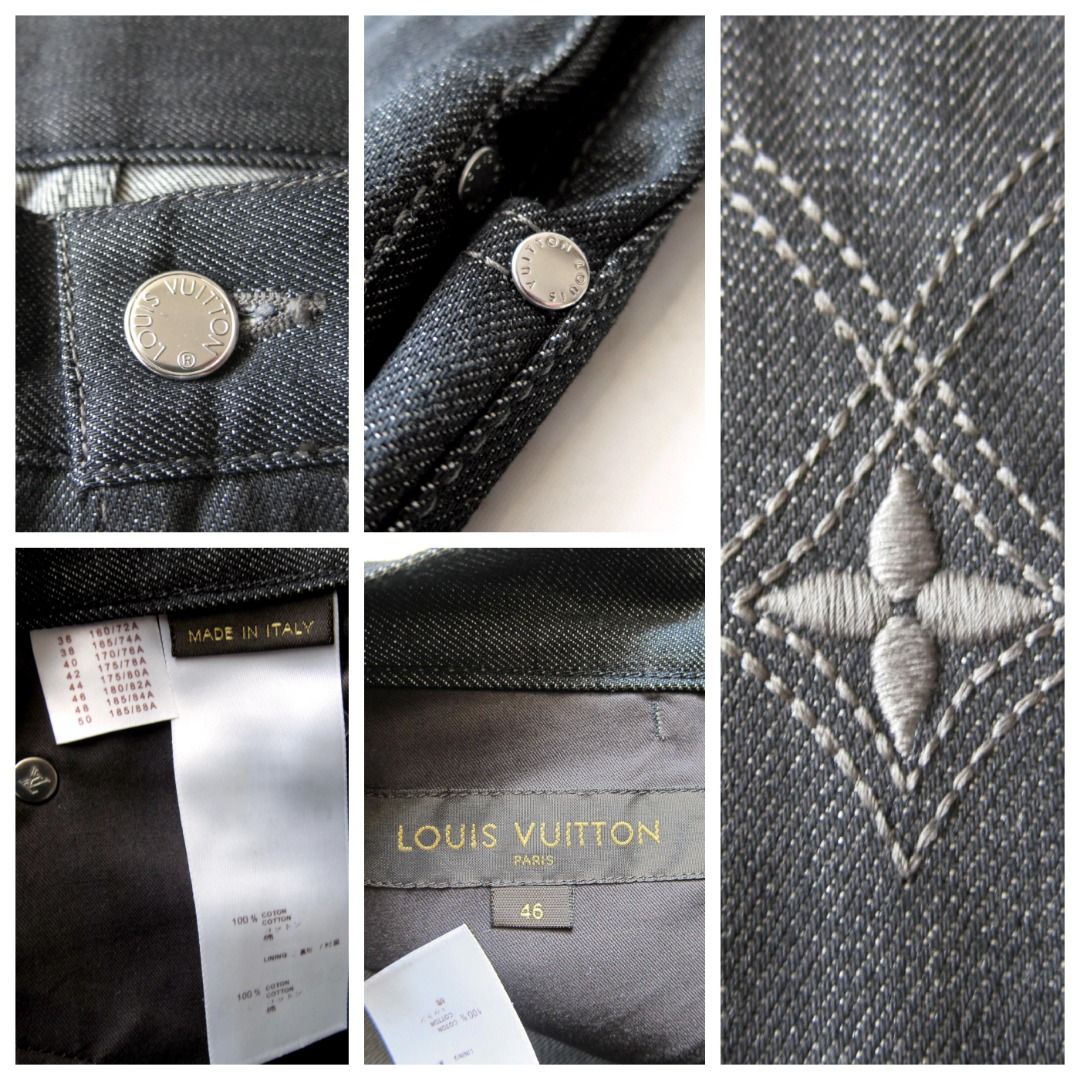 Louis Vuitton Grey Quatrefoil Denim Jeans L Louis Vuitton