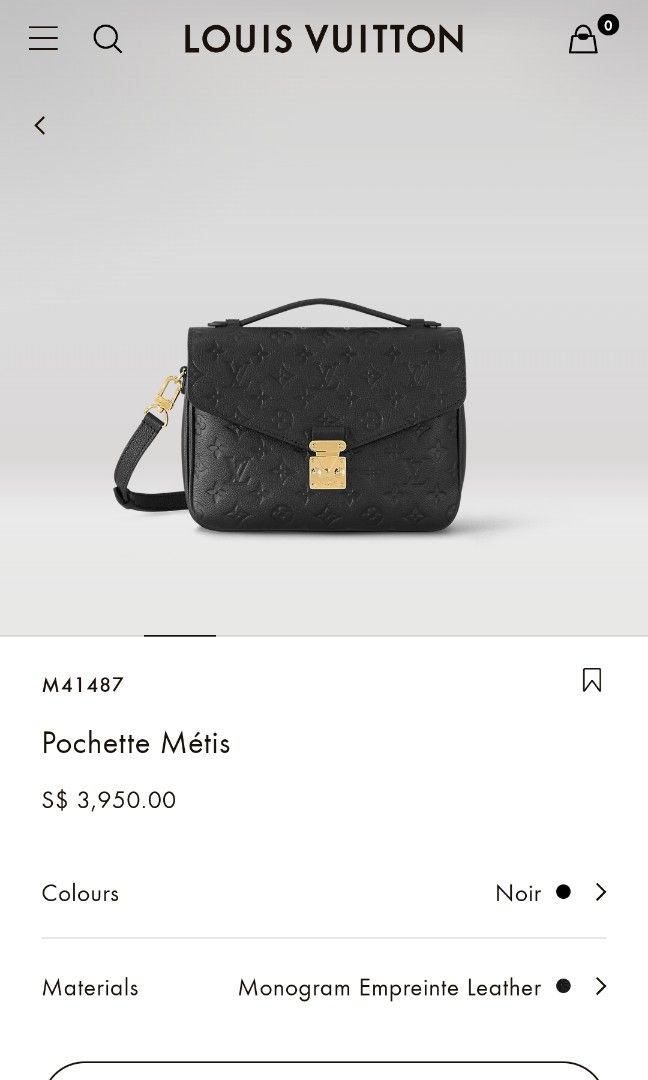 Louis Vuitton Empreinte Pochette Metis Black Leather M41487 100