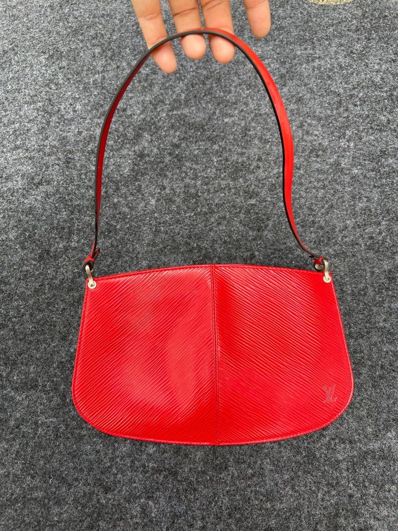 Louise Vuitton Red Epi (Category: Luxury Bags & Wallets) located in Bacolod City. Submitted by Garments_09 (Listing ID 1226376268, Image 2). Description: Louise Vuitton Red epi Leather Demi-Lune pochette Bag - all details are posted -no major flaws Mint condition .