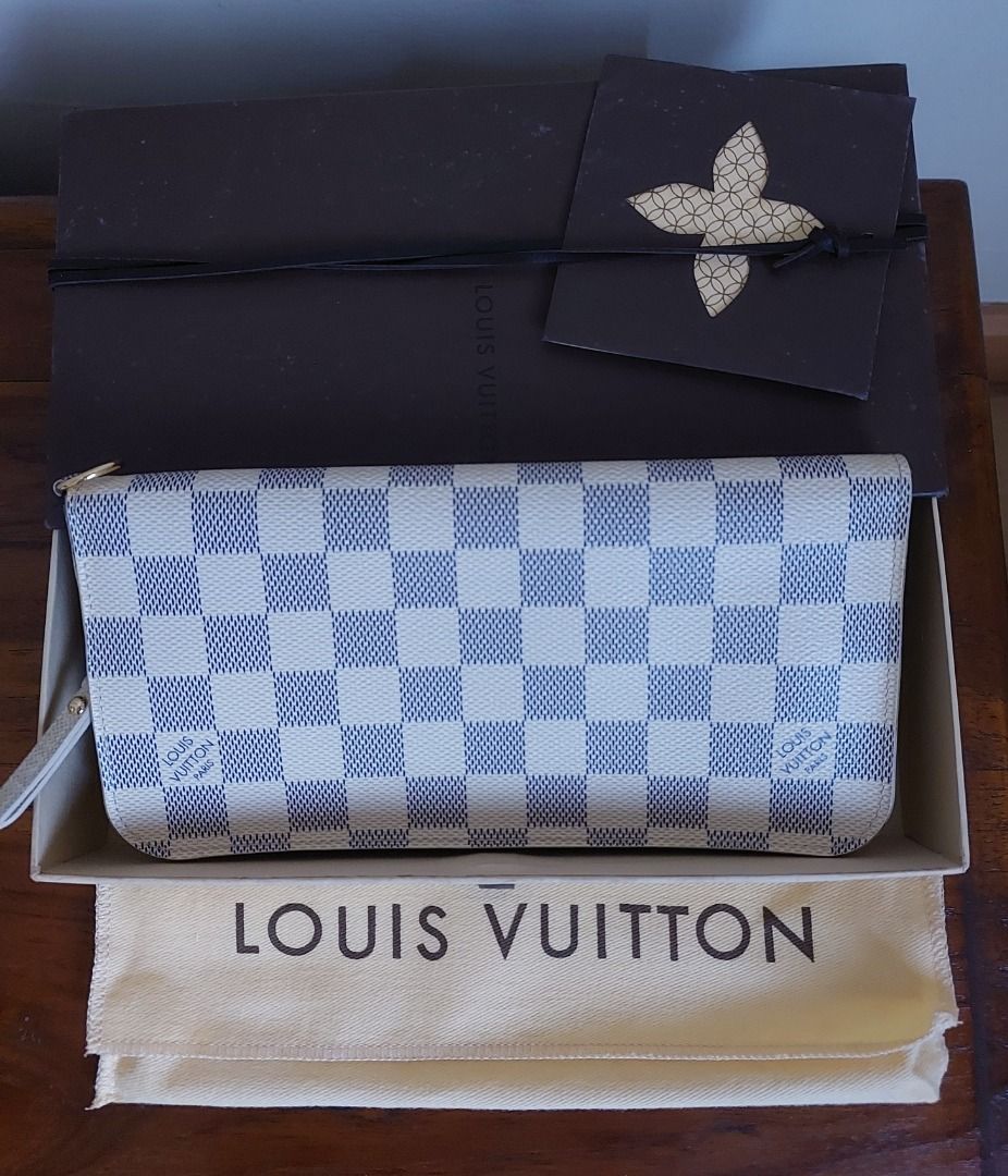 Louis Vuitton LV Long Wallet Azur White With Box, Luxury, Bags & Wallets on  Carousell