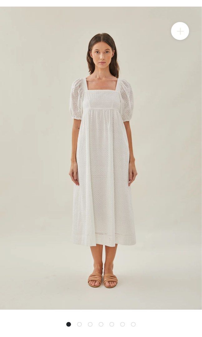MIDI CROCHET SQAURE NECK DRESS
