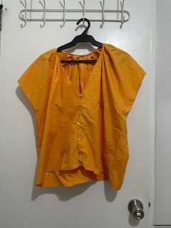 Mango Orange Blouse Size L