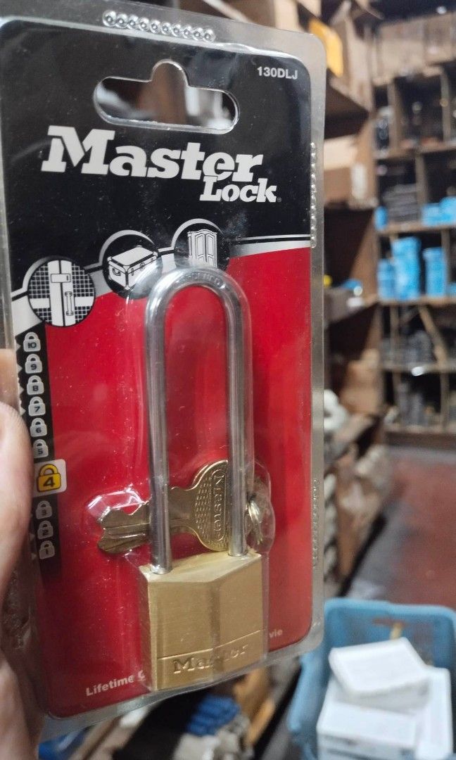 Master lock padlock #130D-LJ /long shackle (Category: Locks, Doors & Gates) located in Manila. Submitted by franzjr19356717 (Listing ID 1226497720, Image 2). Description: Master lock padlock,solid brass body with long shackle dual locking lever diamond Series.hardened steel shackle; Also offer other product of Stanley Yale MasterLock Tramontina Japanshell USAtools SATA Nicholson Arrow staple and more.pm/dm me for your order and inquiry.Meet up or