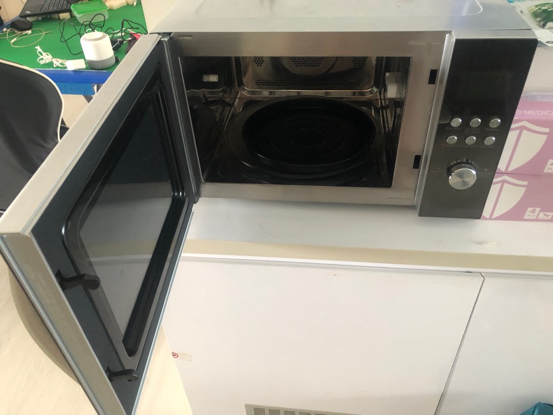 tesco microwave stainless steel interior