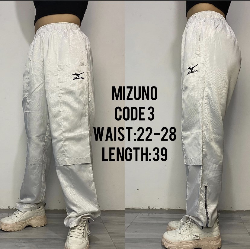 mizuno unisex white track pants Women s Fashion Activewear on