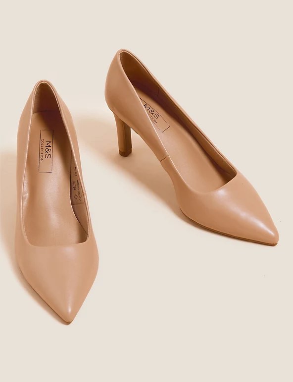 M S NUDE HEELS