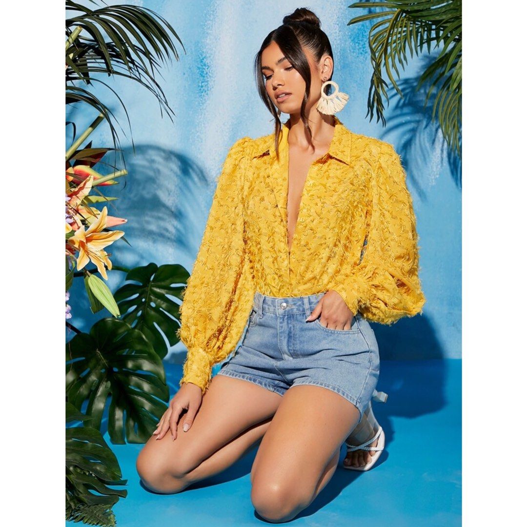 mustard button up