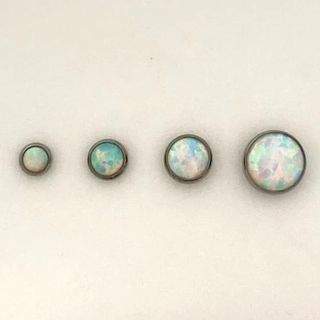 NeoMetal - Opal Cabochon Threadless Ends (Earrings) - White