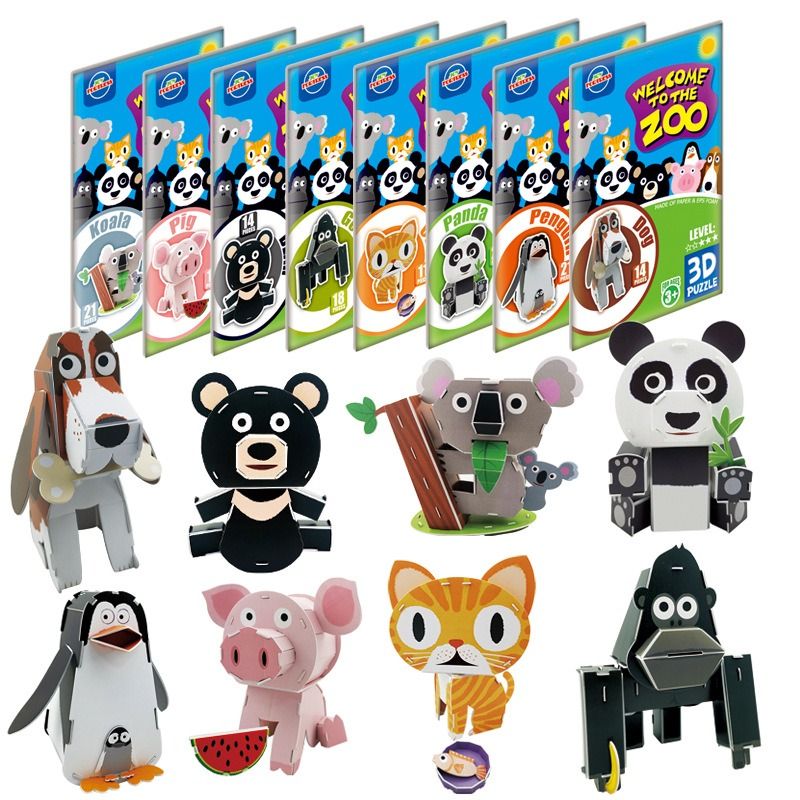 Cartoon Animal Zoo Puzzle For Children, Kindergarten Early Educational Toy  For Beginner, Puzzles For 3 To 6 Years Old Toddlers