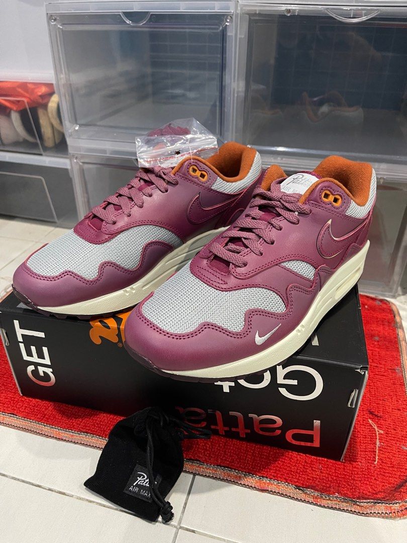 Nike Air Max 1 Patta Rush Maroon Men s Fashion Footwear