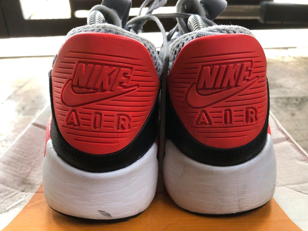Nike Air Max 90 EZ Wolf Grey Bright Crimson, Men's Fashion, Footwear ...
