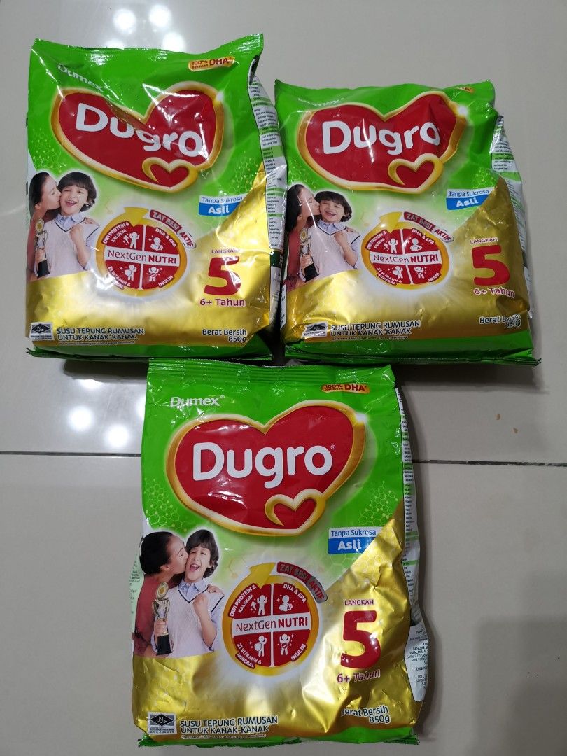 Original Asli flavor Dugro Step 5 milk powder 850G. Expire 13 JUL 2023
