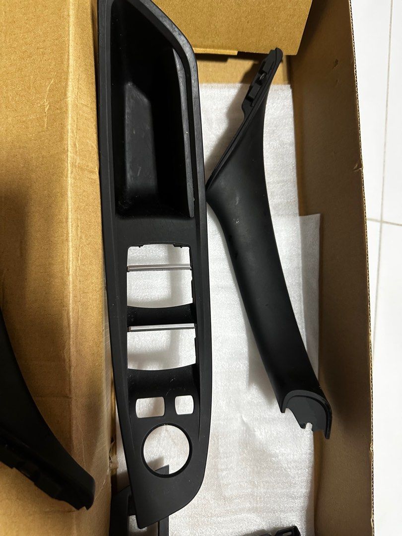 Original BMW F10 interior door handle grip and window switch panel, Car