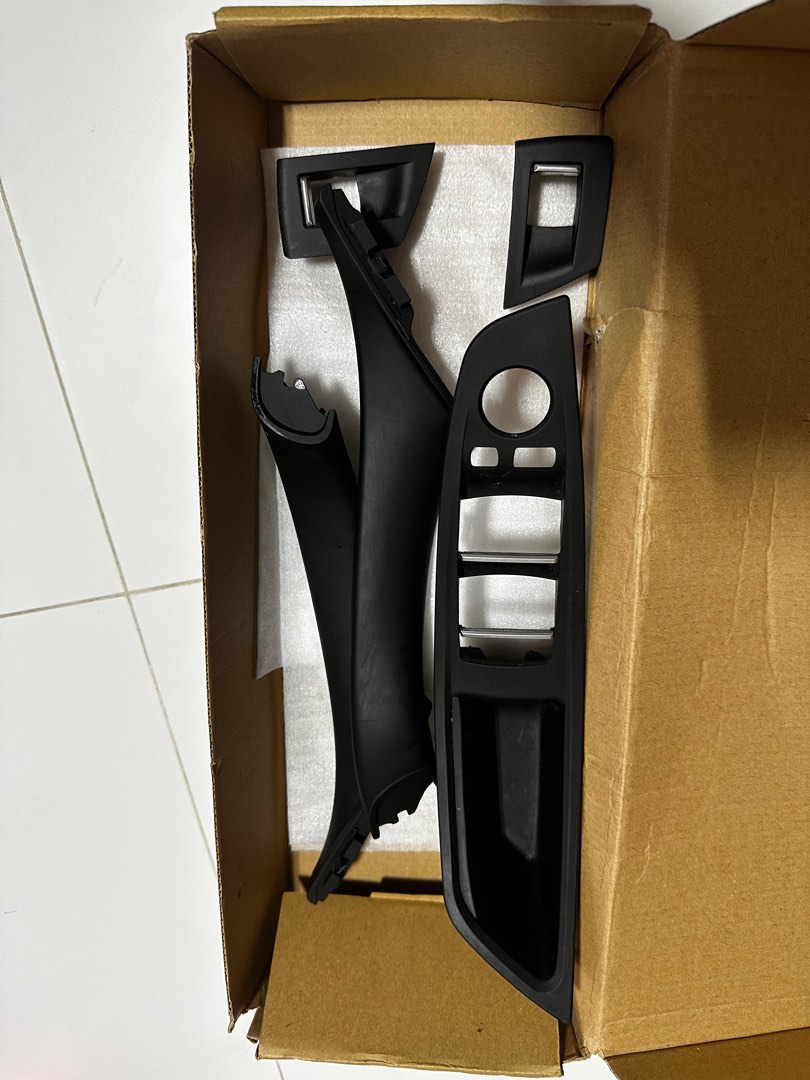 Original BMW F10 interior door handle grip and window switch panel, Car