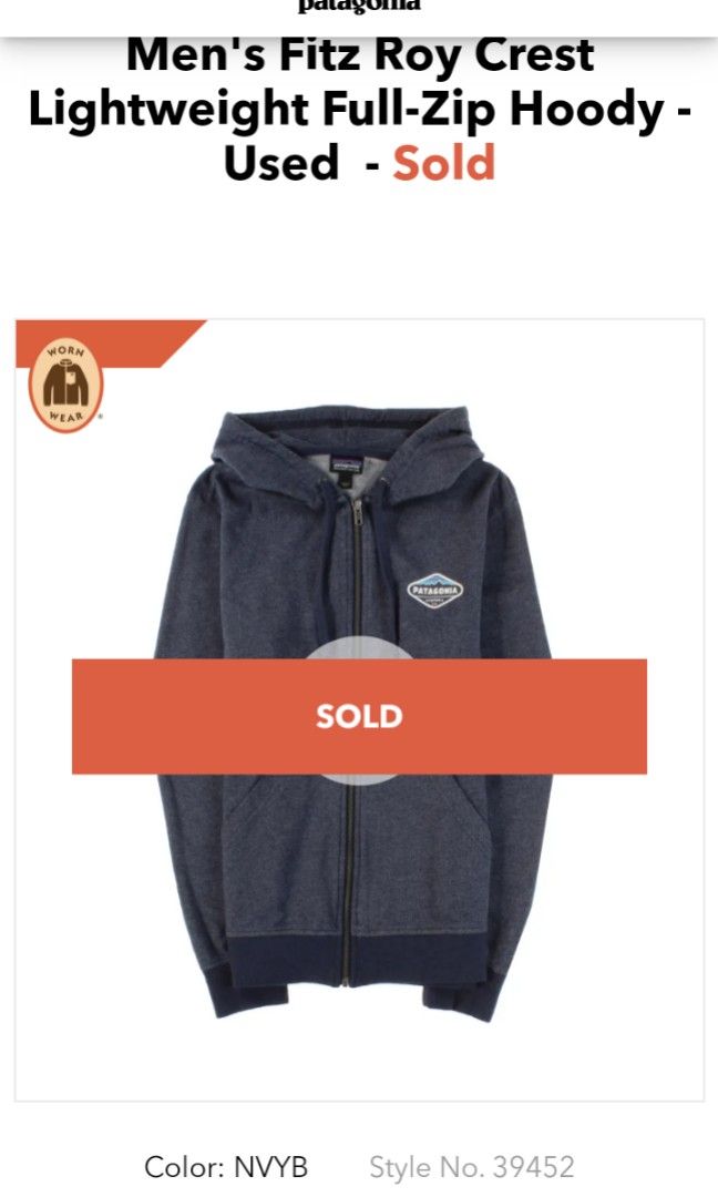 Patagonia - Men's Fitz Roy Crest LW Full-Zip Hoody, Barang Yang Dicari di  Carousell