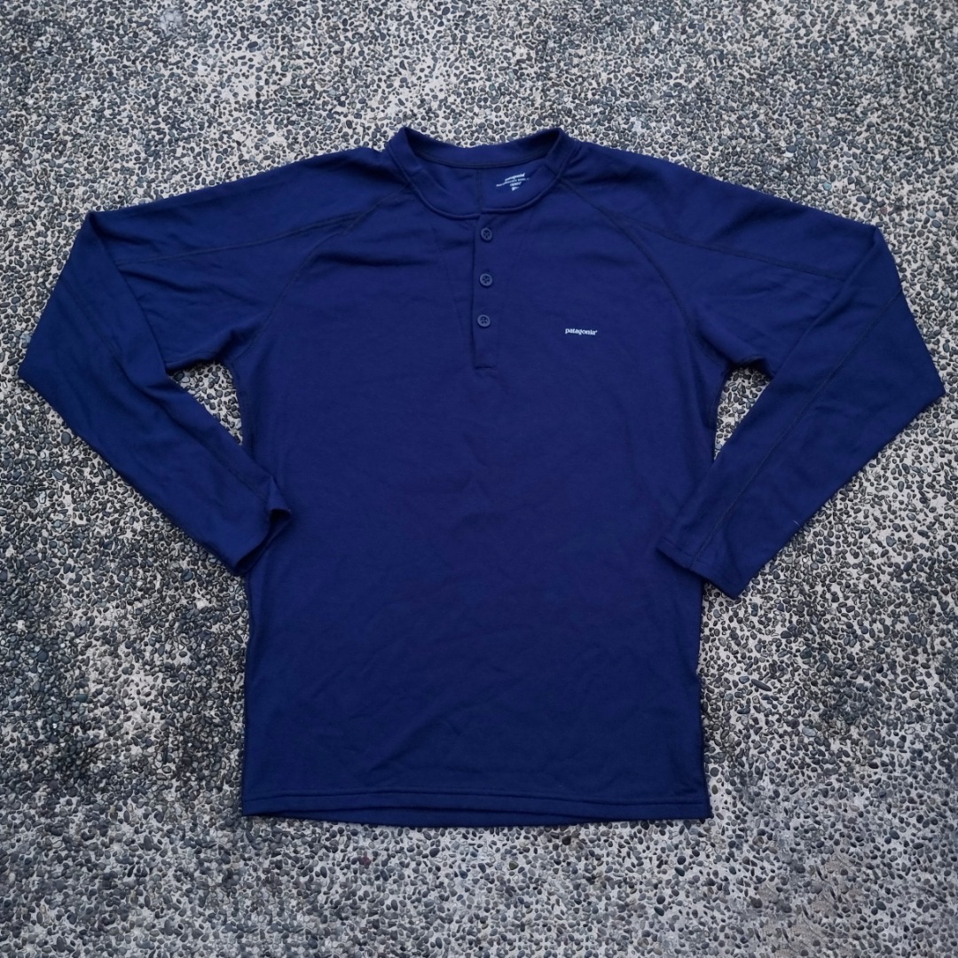 90s~ Patagonia CAPILENE Henley Fleece Pullover, Made in USA, Women's Size L unclear red type Vintage Second Hand