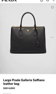 Prada Saffiano Double Zip Leather Bag