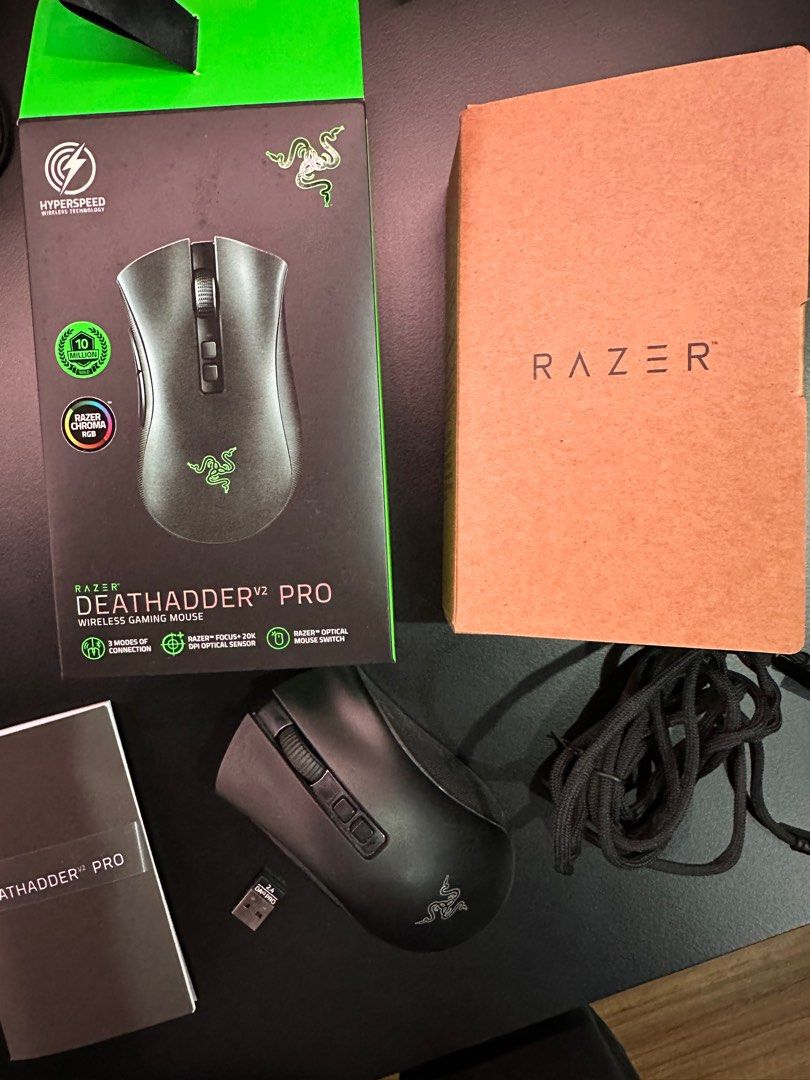 Razer deathadder v2 PRO with Razer Mouse Dock, Computers & Tech, Parts & Accessories, Mouse