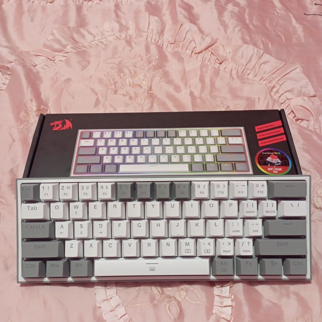 Redragon K617 Fizz (Grey-White) Red Switch on Carousell