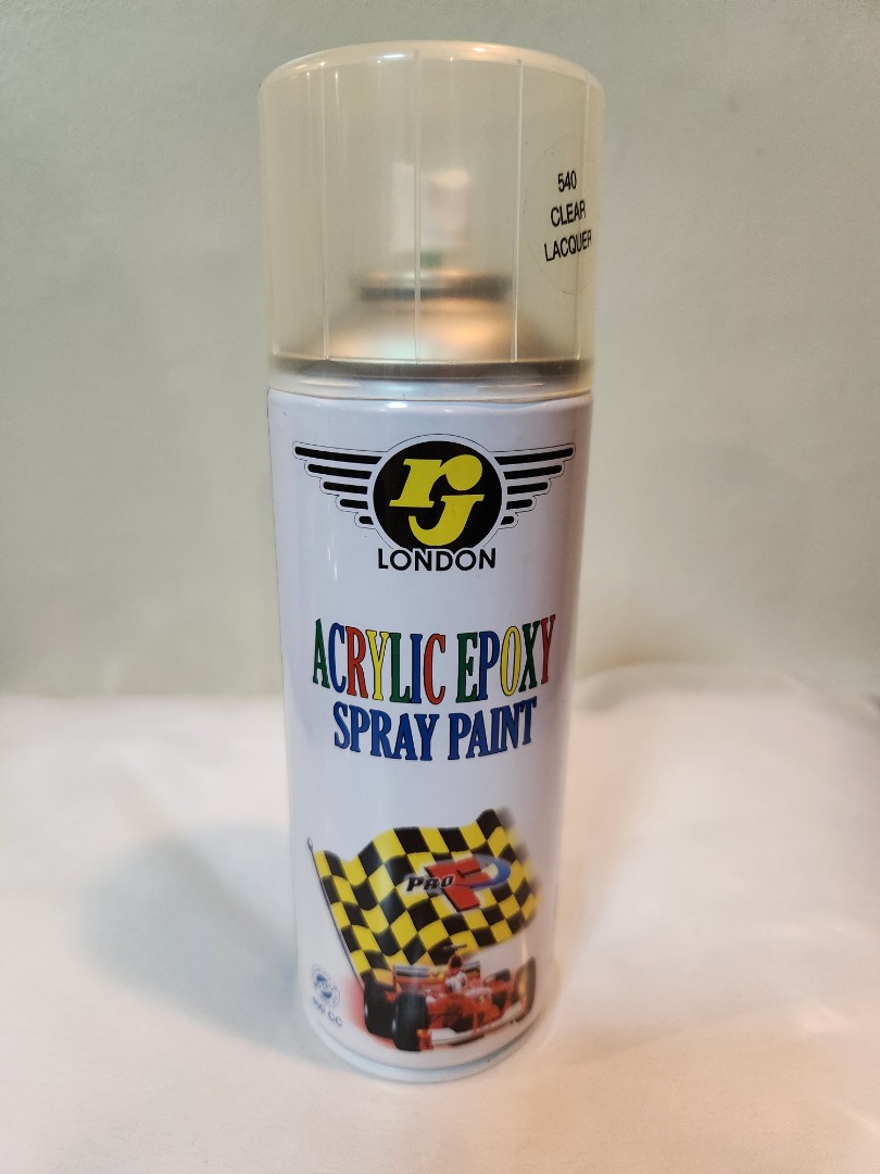 RJ London Acrylic Epoxy Spray Paint 540 Clear Lacquer (Est 75% Full) on ...