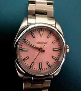 Seiko Mod Oyster Perpetual Men's and Women's Watch Pink Dial 36mm case size NH35 automatic movement