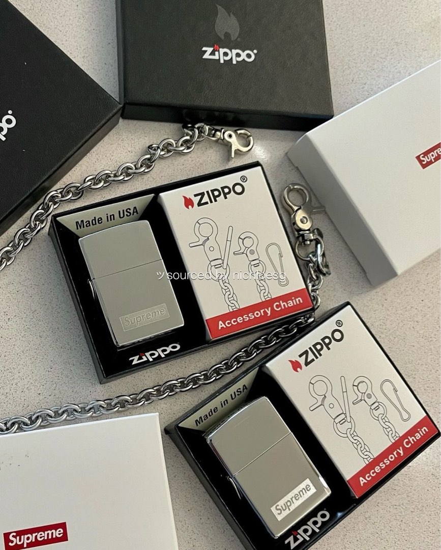 SUPREME CHAIN ZIPPO, Luxury, Accessories on Carousell