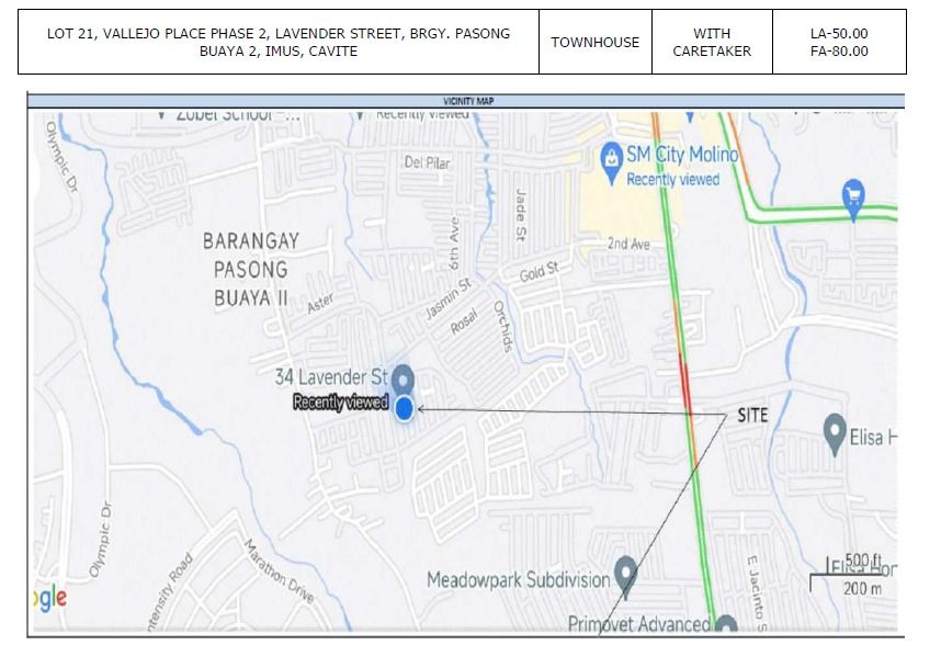 Town House For Sale in LOT 21, VALLEJO PLACE PHASE 2, LAVENDER STREET