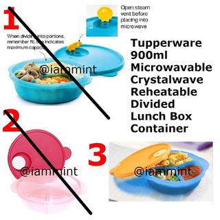 Tupperware Divided Microwaveable Round Crystalwave Plus Divided Dish with  Vent