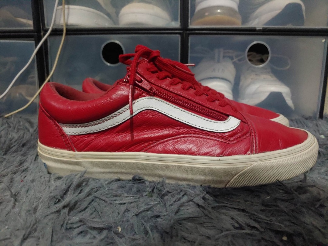 Vans Old Skool Zip Premium Leather Chili Pepper Men s Fashion