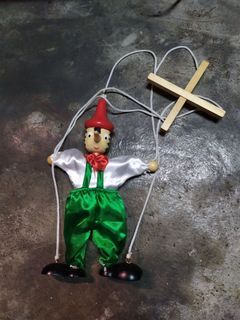 Vintage 70s Wooden Pinocchio Marionette Puppet