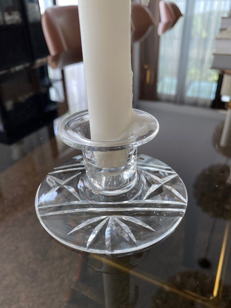 Vintage cut glass candle stick, Hobbies & Toys, Collectibles