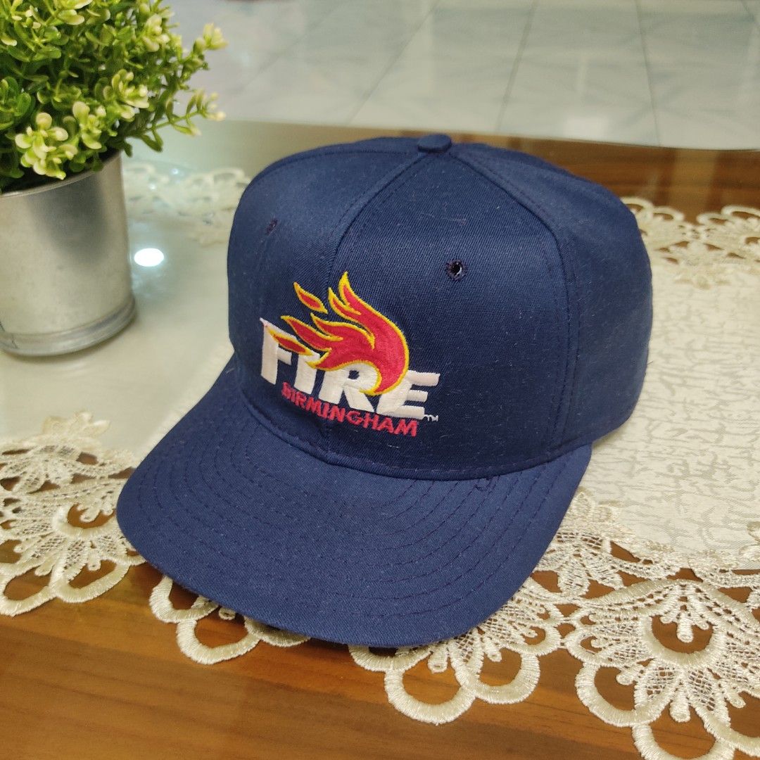 Vtg 90 s Birmingham Fire Plain Logo Snapback WLAF Men s Fashion