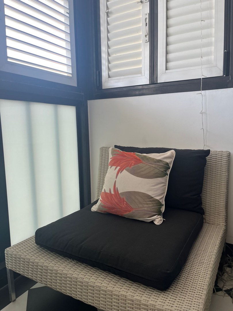 White rattan, Furniture & Home Living, Outdoor Furniture on Carousell