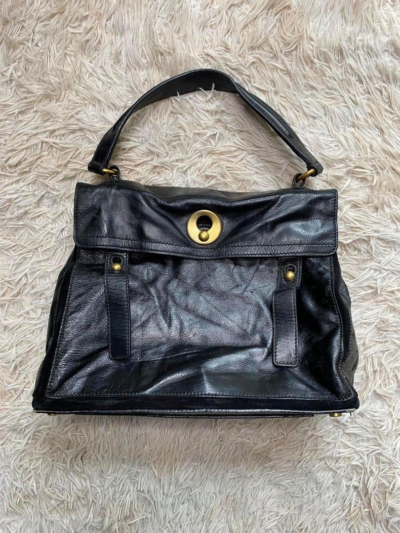 Muse two leather handbag Yves Saint Laurent Black in Leather - 26728647