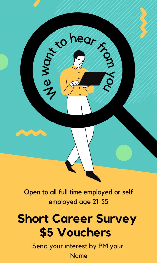 5 giveaway vouchers for Career Survey, Announcements on Carousell