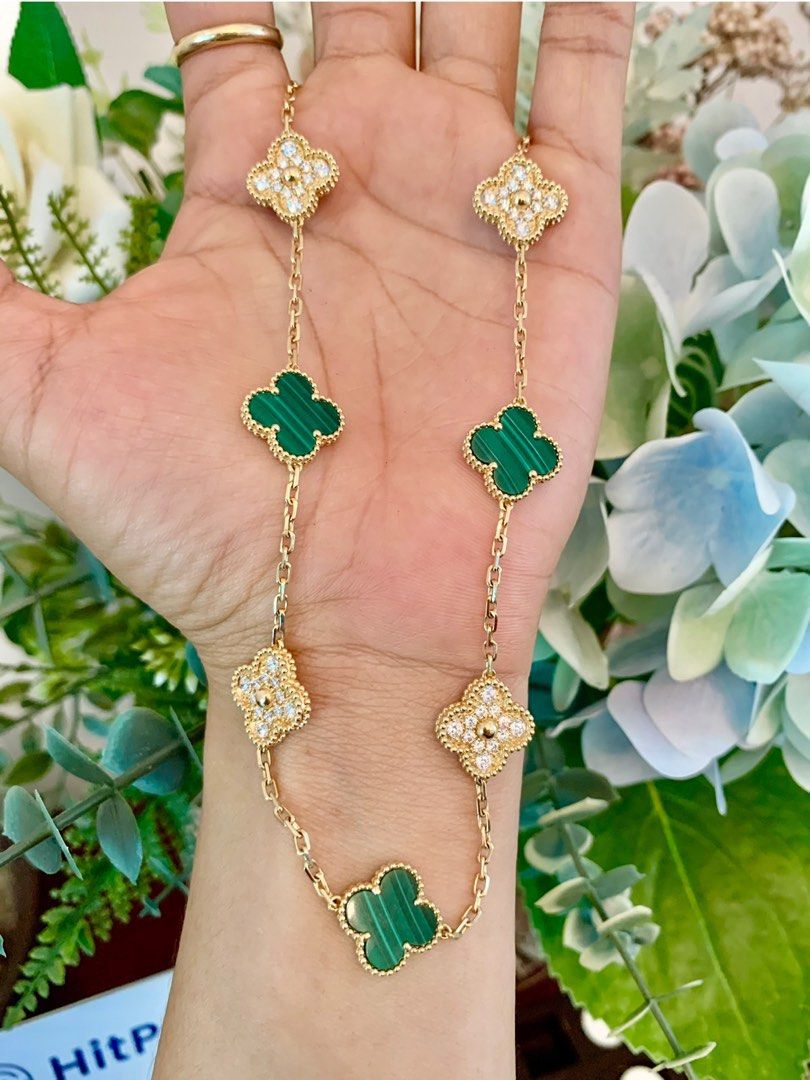 diamond necklace vintage alhambra pendant van cleef