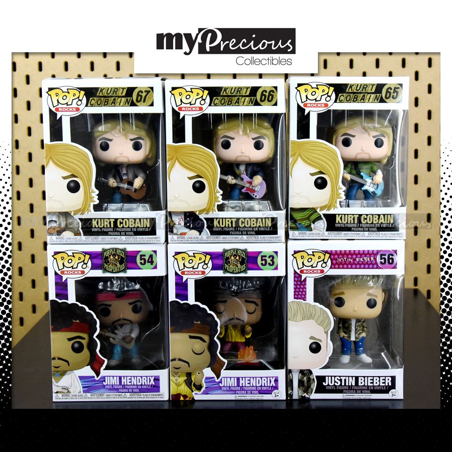 Funko Pop Rocks 65 66 67 Kurt Cobain 53 54 Jimi Hendrix Woodstock