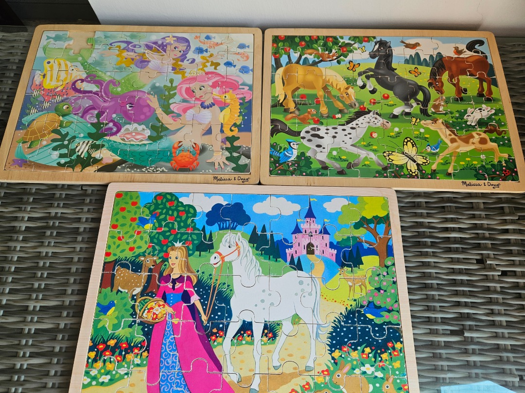3 x 48 piece wooden jigsaws, Hobbies & Toys, Toys & Games on Carousell