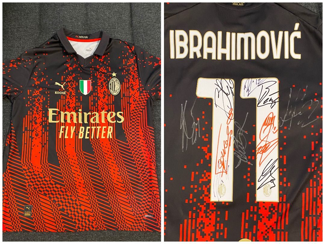 AC Milan signed jersey with first team signatures Exclusive memorabilia