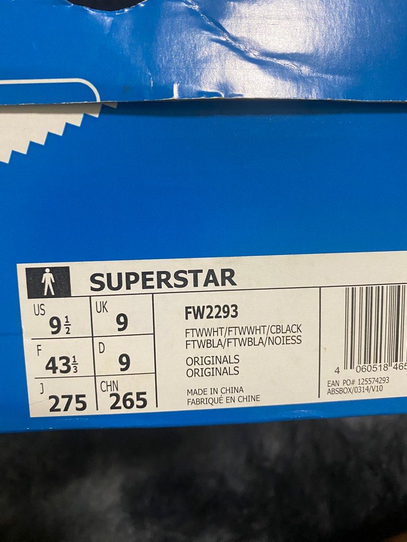 Adidas Superstar - Men Lifestyle Shoes (Cloud White/ Core Black) FW2293. UK  9, Men's Fashion, Footwear, Sneakers on Carousell