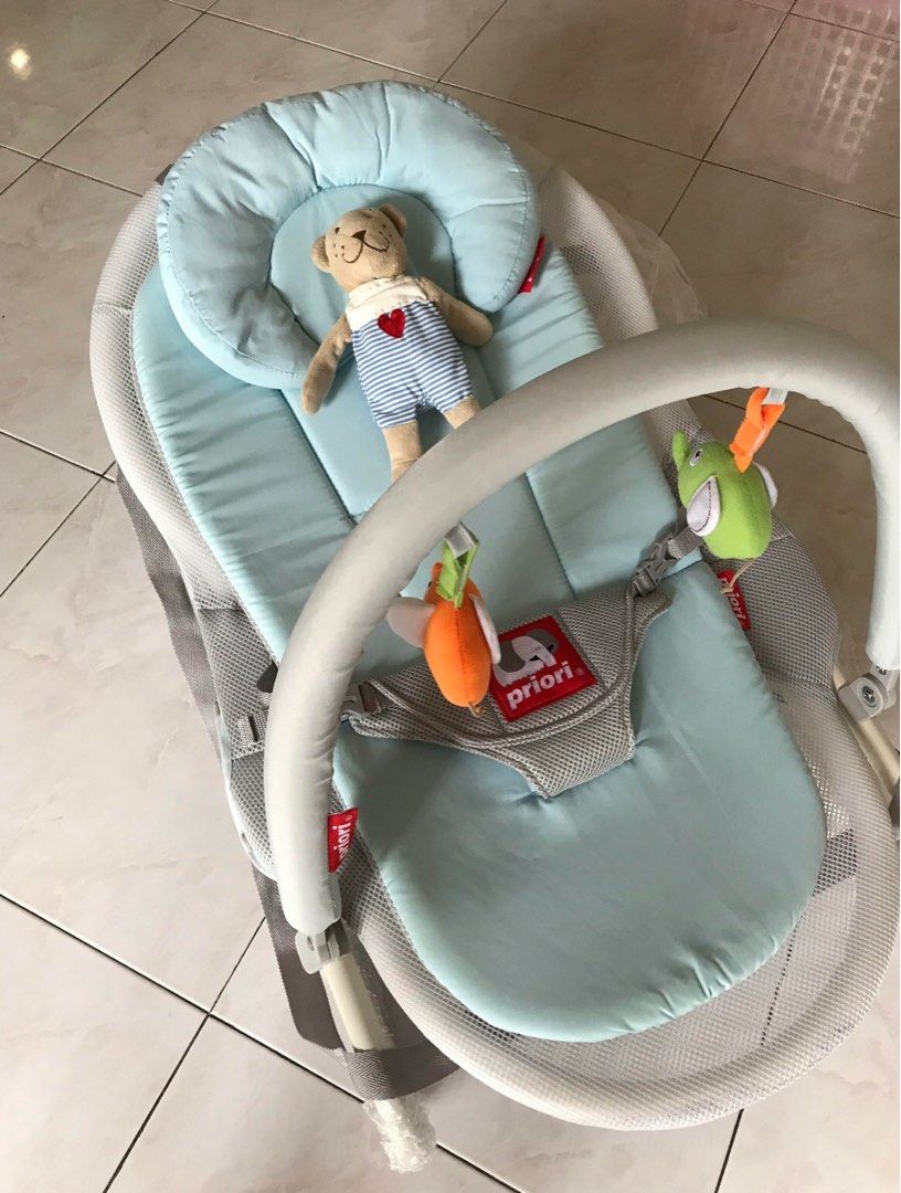 Adjustable Height Baby Bouncer/Rocker in Light Blue, Babies & Kids