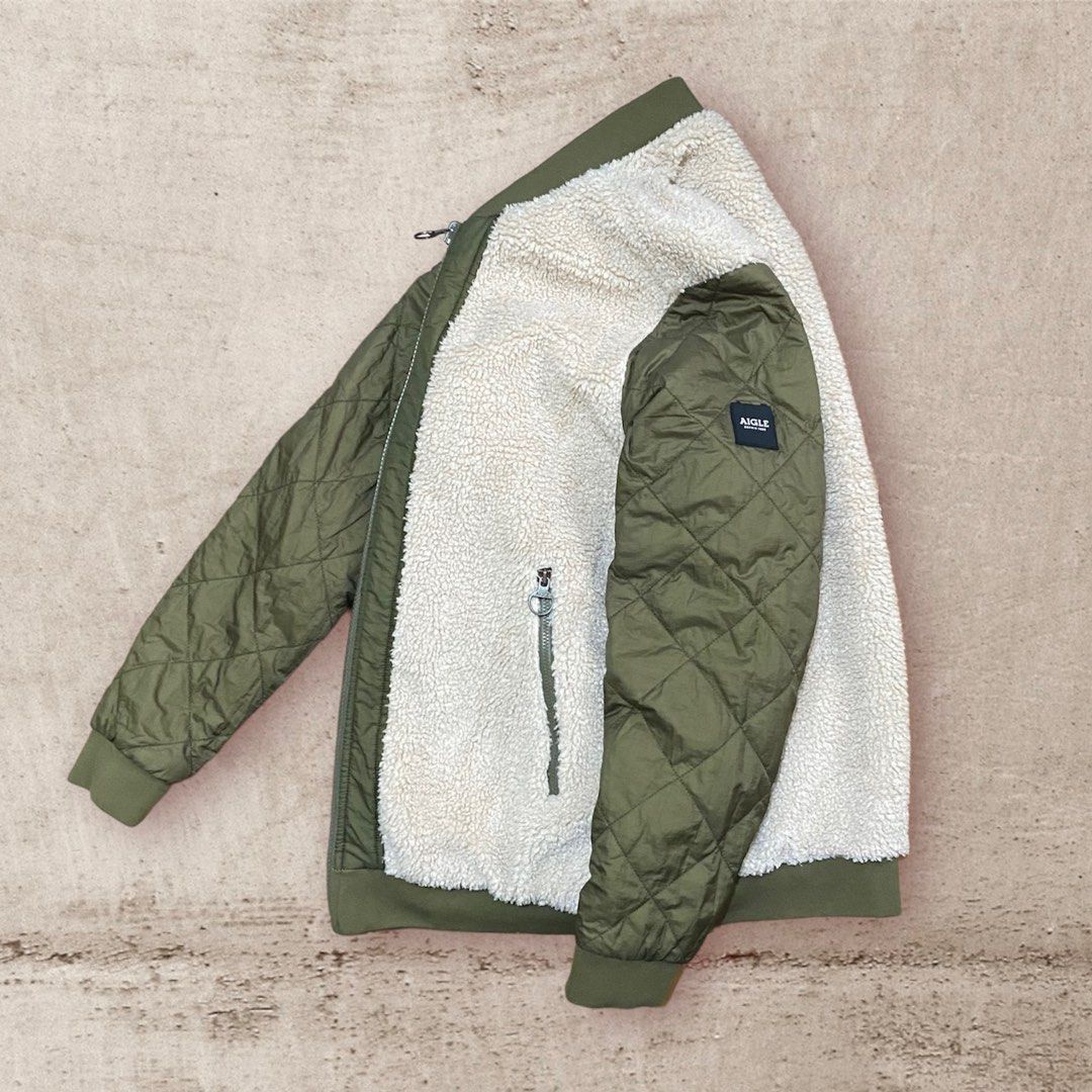 Aigle Thermolite Reversible Bomber Jacket Womens (Category: Coats, Jackets and Outerwear) located in Pasig City. Submitted by asmus19 (Listing ID 1226574972, Image 1). Description: Aigle Thermolite Reversible Bomber Jacket Womens Size 36 Fit small women Chest width 21.5 inches Length 24 Shoulder 16 Sleeve length 24 inches Color Olive Green Excellent Condition .
