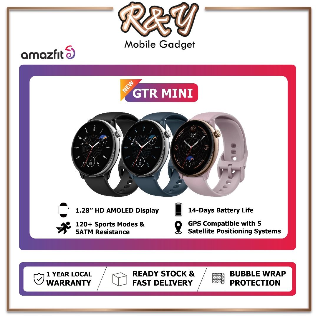 Amazfit GTR Mini [120+ Sports Modes & Smart Recognition | 24/7 Heart Rate,  SpO2 & Stress Monitoring]