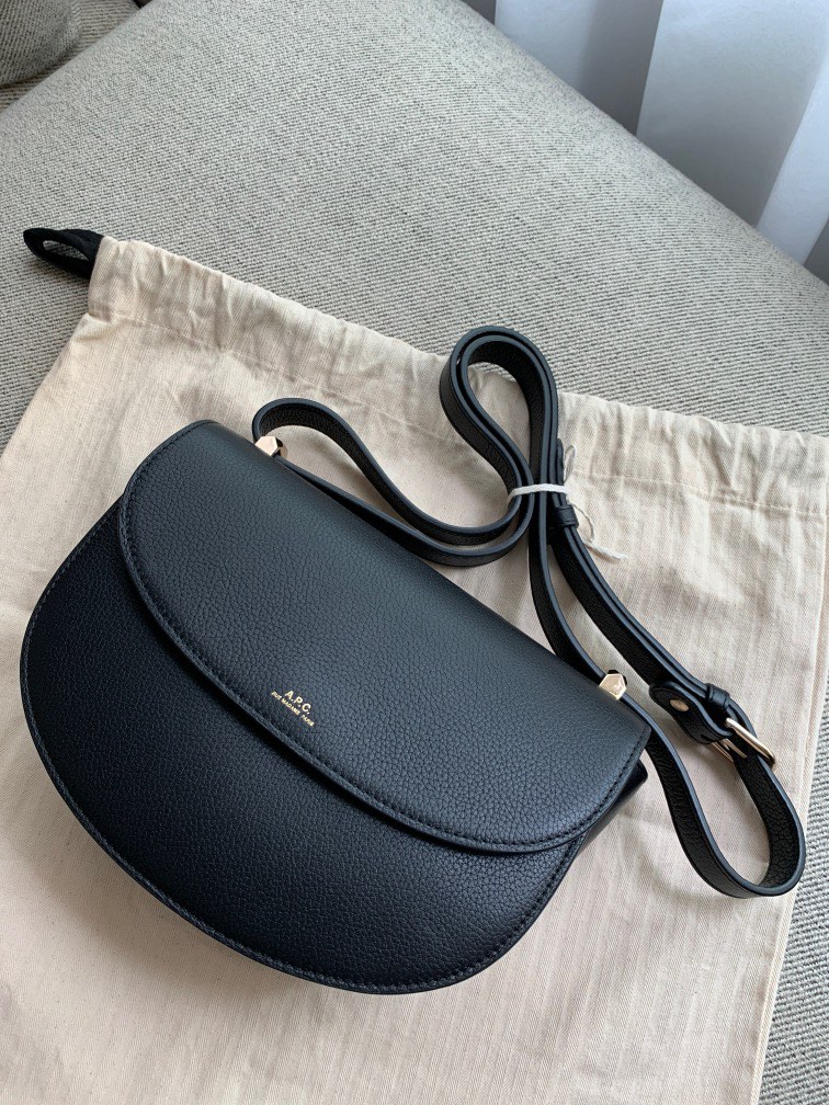 APC Geneve Grained Leather Bag in Black Luxury Bags Wallets on